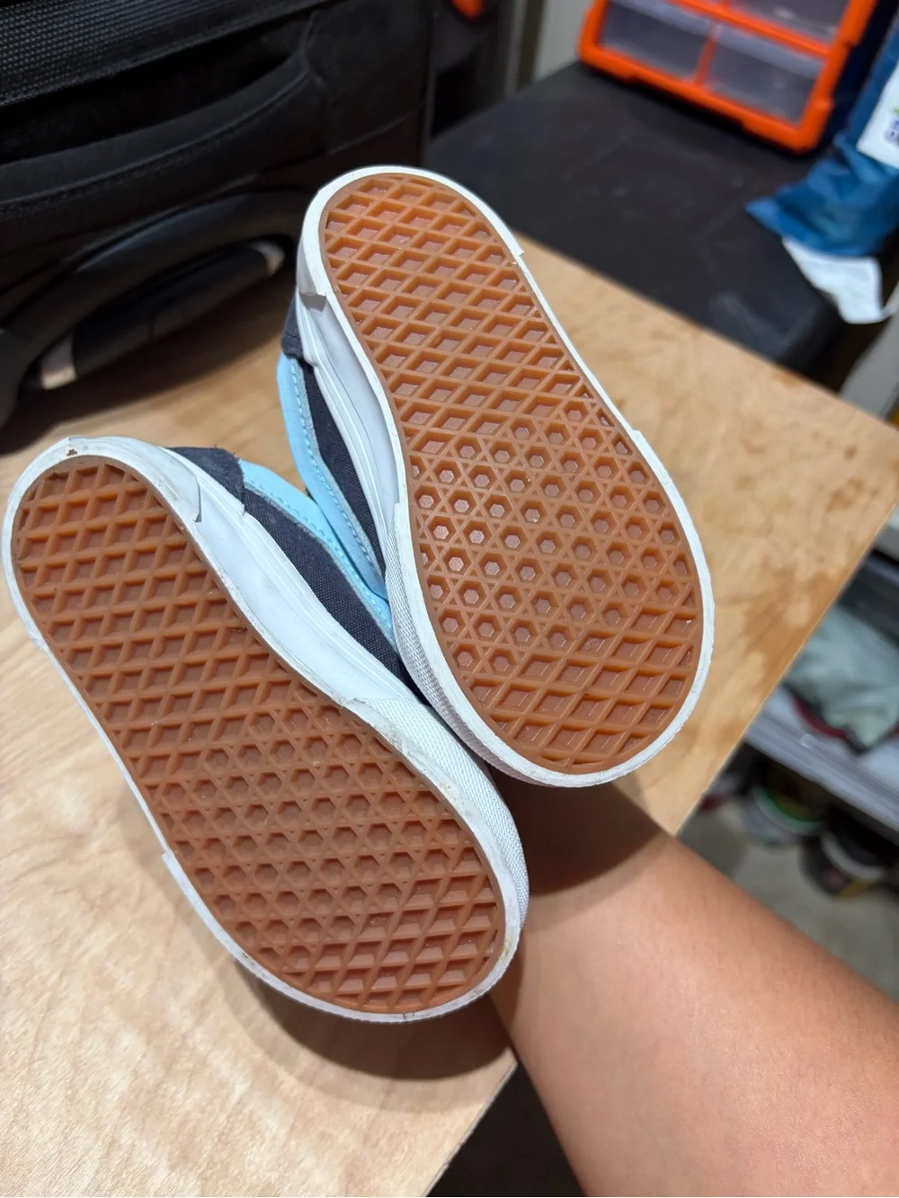 Vans Kids Black and Light Blue Suede Skate Sneakers